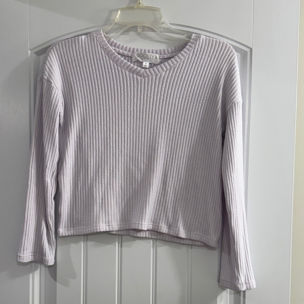 Society & Stitch Ribbed Lavender Top    Girls Size- M